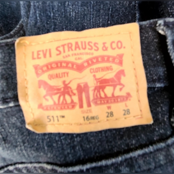 LEVI'S BOYS 511 SLIM FIT JEANS SIZE 16REG, 28 W/28 L - Picture 4 of 6